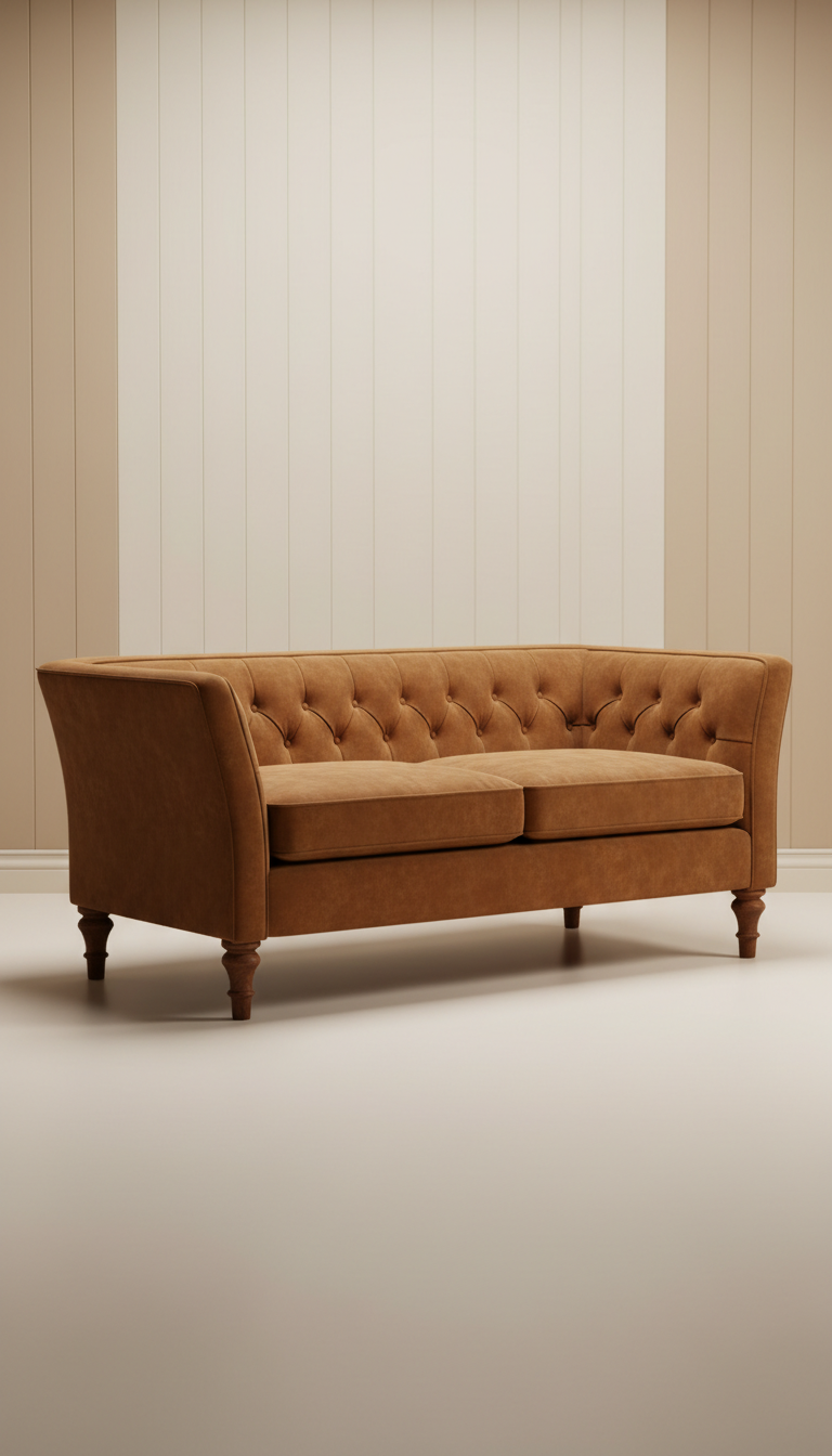 Heritage velvet sofa with hand-tufted seats