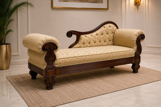 Luxury Curved-Back Rosewood Diwan – Three-Seater - Image 2