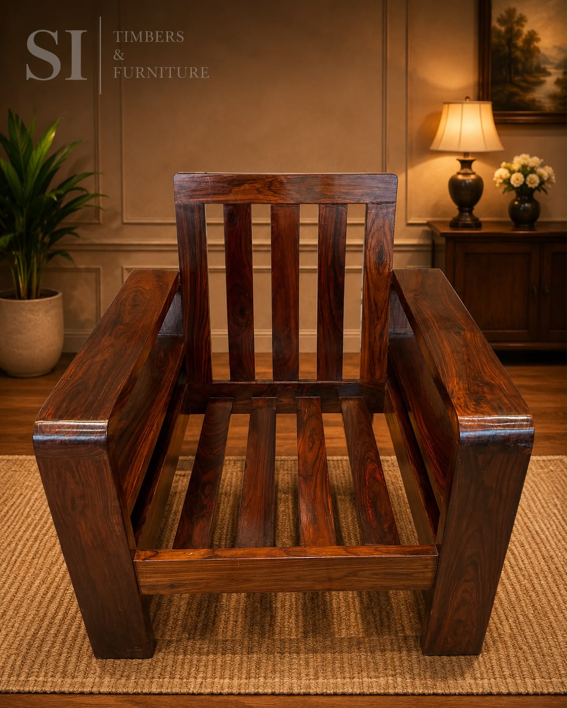 Premium Rosewood Magzine 3+1+1 Sofa