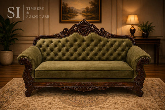 Premium Rosewood Majestic 3+1+1 Sofa