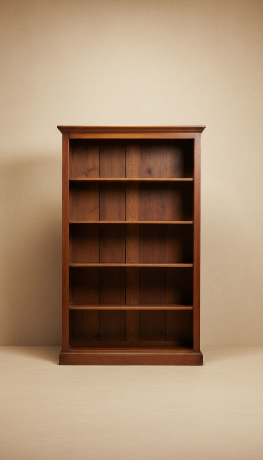 Antique umber bookcase with glass doors