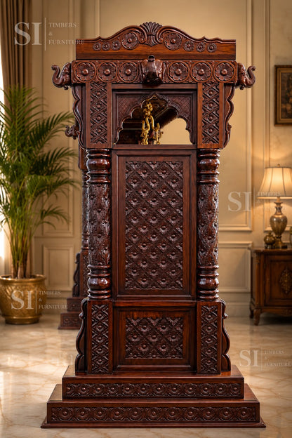 Premium Rosewood Four-Pillar Ceiling Swing - view 2