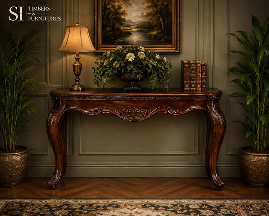 Luxury Hand-Carved Rosewood Console Table - Image 1