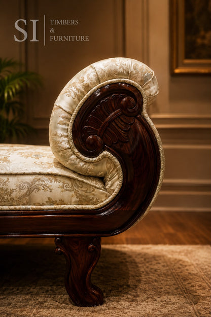Royal Peacock Rosewood Diwan – Three-Seater - Image 3