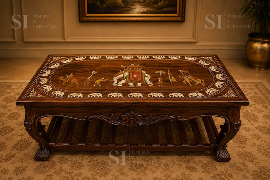 Royal Rosewood Dussehra Inlay Coffee Table - Image 1