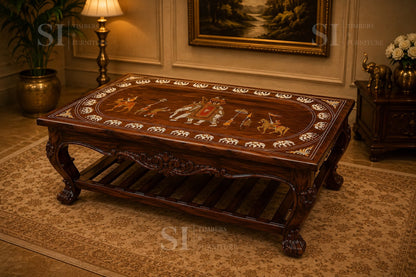 Royal Rosewood Dussehra Inlay Coffee Table - Image 2