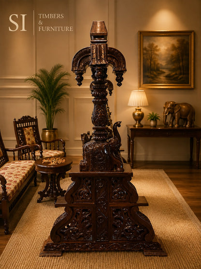 Premium Rosewood Elephant Pillar Swing - view 3