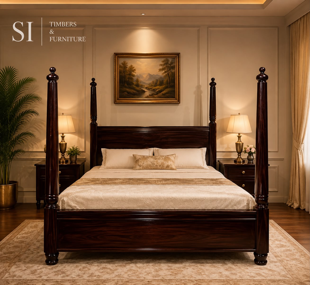 Premium Rosewood Half Piller Cot - view 3
