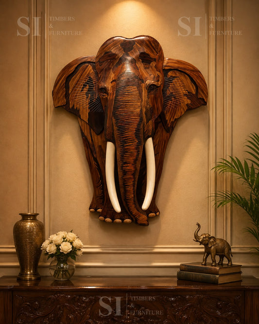 Royal Rosewood 3D Elephant Wall Art - Image 1