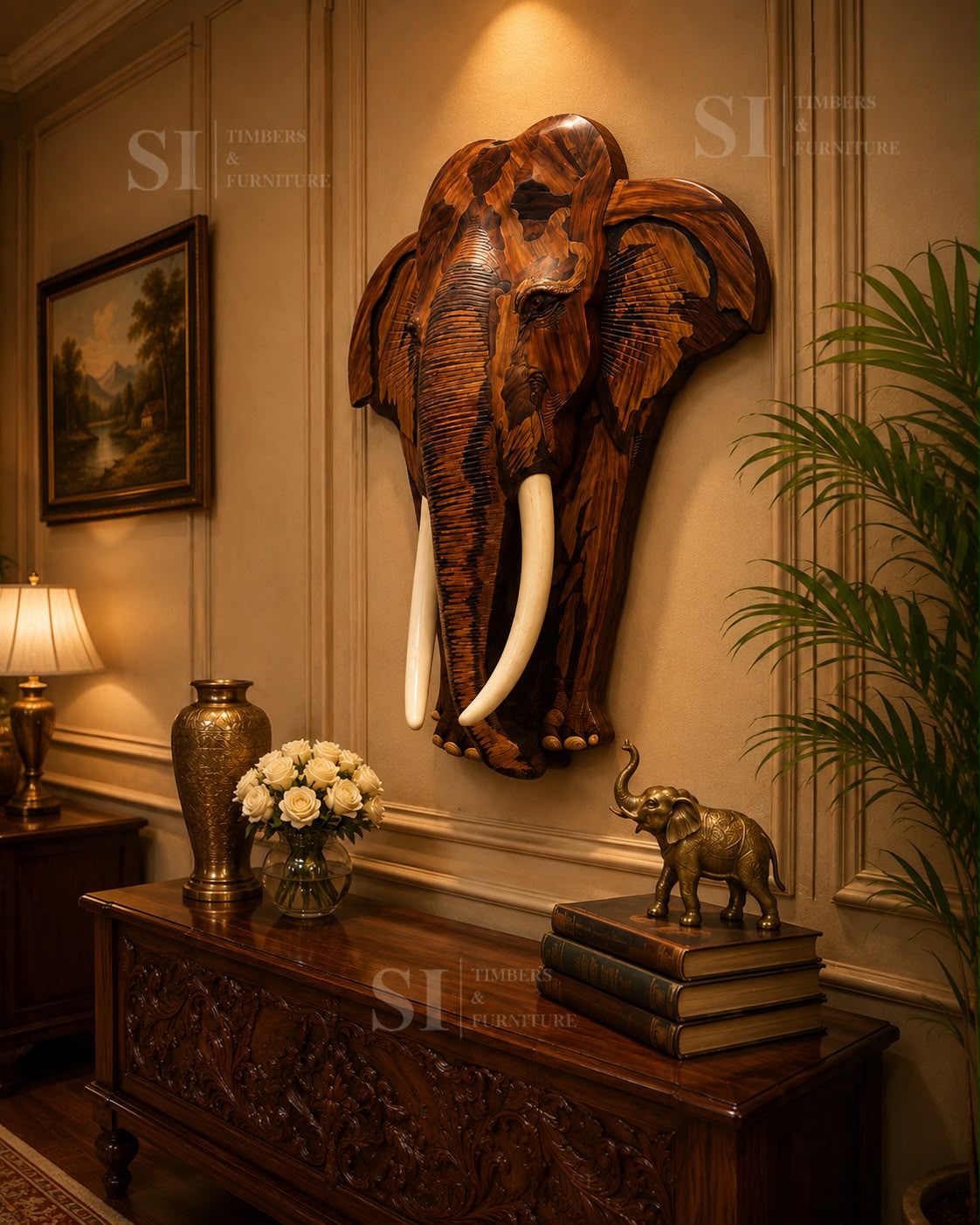 Royal Rosewood 3D Elephant Wall Art - Image 2