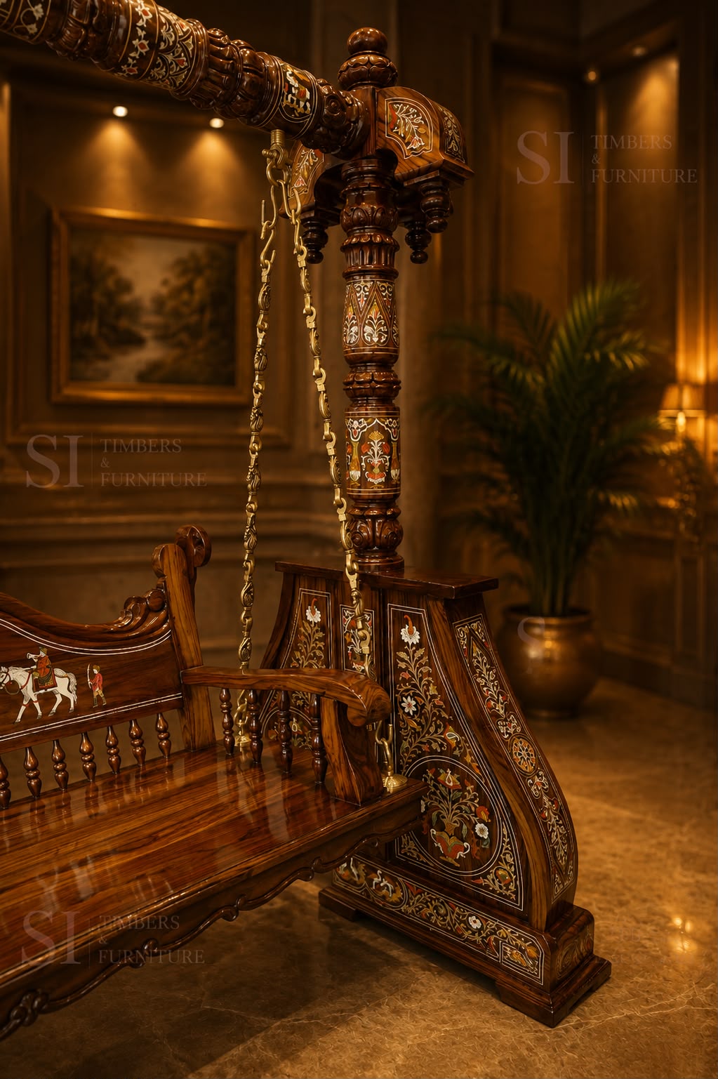 Premium Rosewood Inlay Pillar Swing - view 2