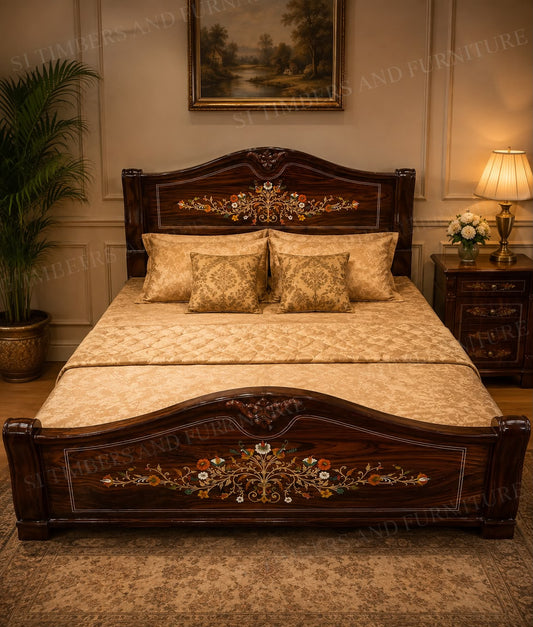 Premium Rosewood Kaveri Cot - front view