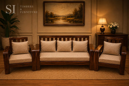 Premium Rosewood Magzine 3+1+1 Sofa