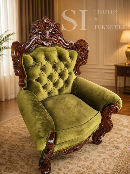 Premium Rosewood Olive 3+1+1 Sofa