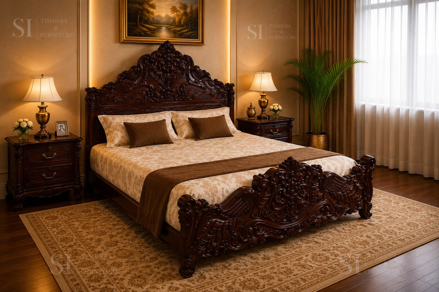 Premium Rosewood Peacock Cot - view 2