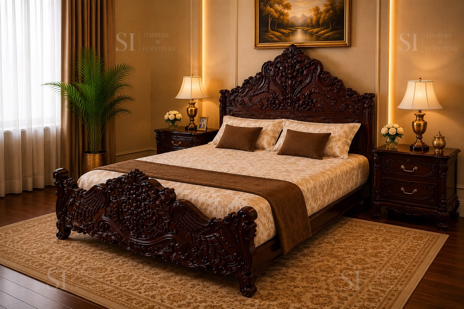 Premium Rosewood Peacock Cot - view 3